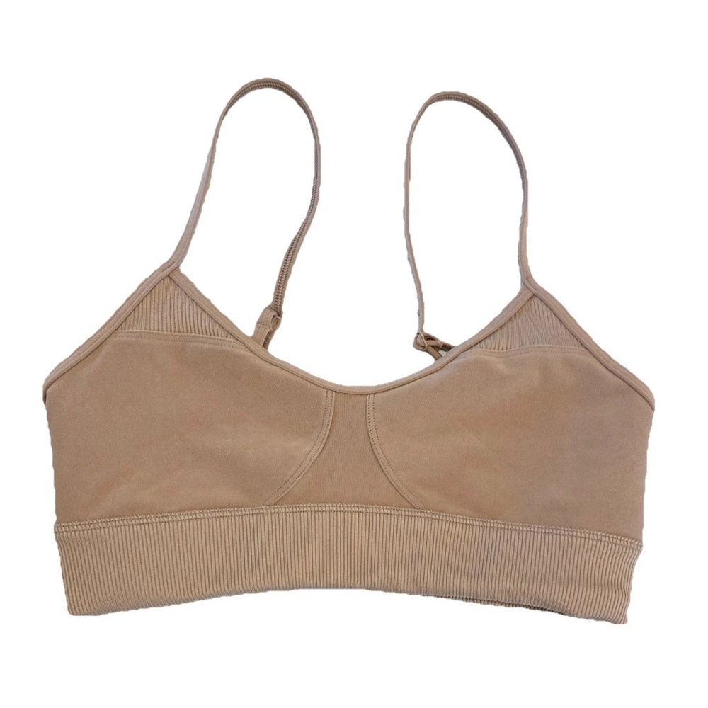 Alo Yoga Alosoft Head Start Bra S Brown Workout Athletic Athleisure Gym Yoga